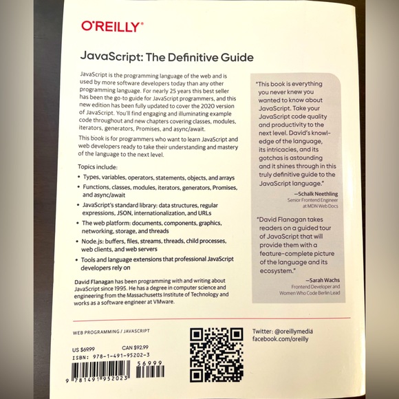 O’Reilly JavaScript The Definitive Guide. Never used. By David Flanagan. 7th ed. - Picture 2 of 2
